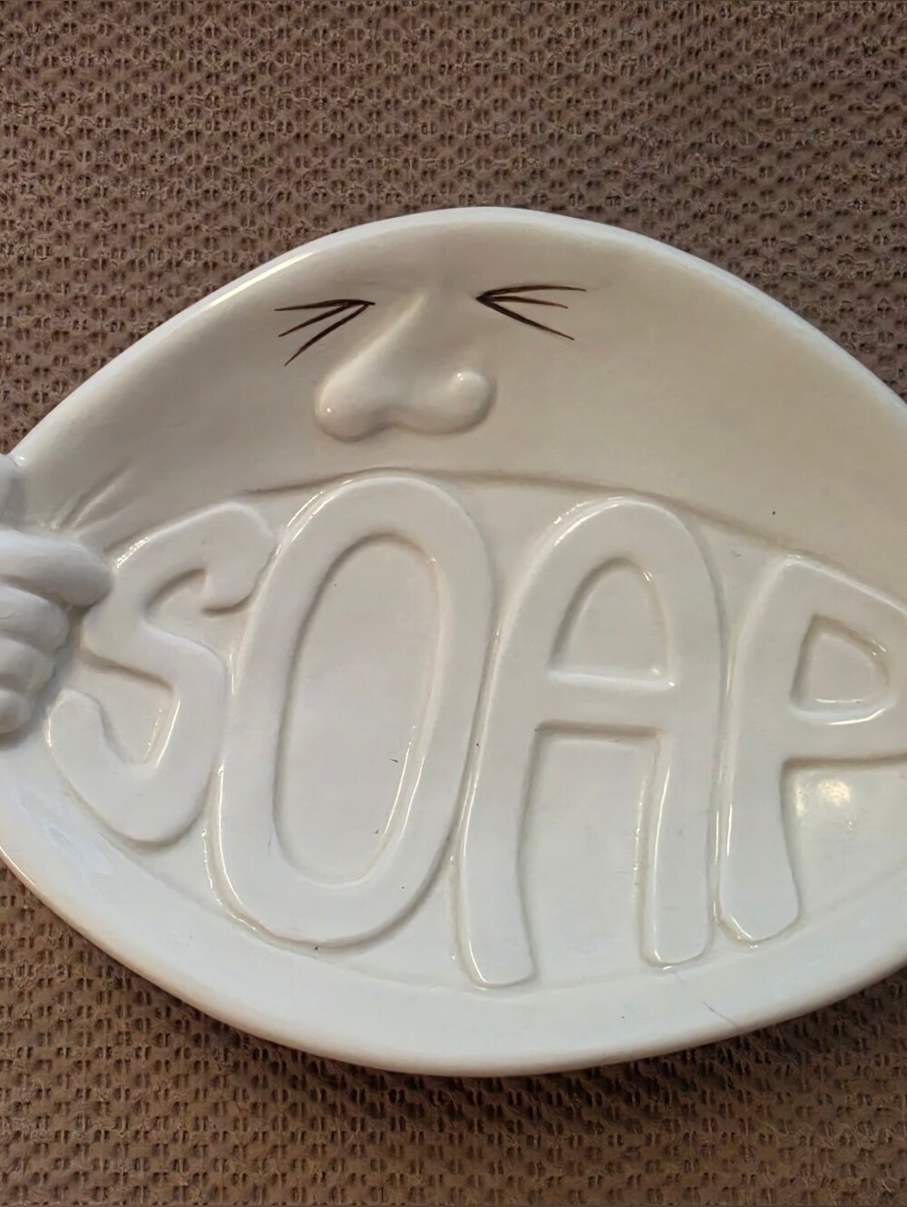 Fitz And Floyd White Ceramic 'SOAP' Trinket Dish